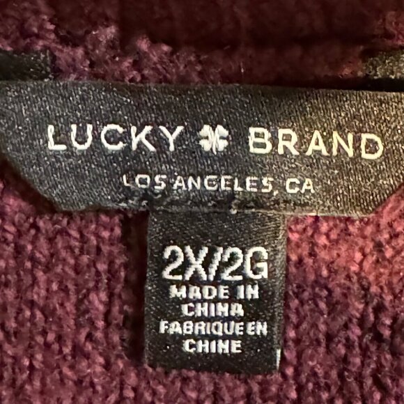 Women's SZ 2X Lucky Brand Relaxed Crewneck Pullover Sweater Open Detailed Knit * - Picture 6 of 9